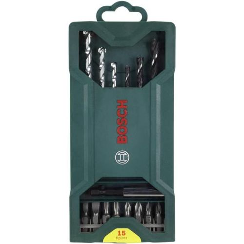  Bosch Home and Garden 2607019579 15pc Mixed Mini X-Line Drill/Driving Set, Silver/Black