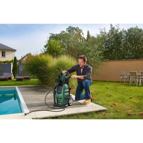  Bosch Home and Garden DIY Hochdruckreiniger Advanvedaquatak 160, Hochdruckpistole, 8M Schlauch, 3 Duesen, 3 Lanzen, transparenter Wasserfilter, Karton (2100 W, 150 Bar, 500 L/H), 1