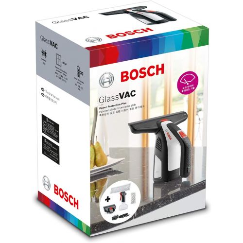  Bosch Akku Fenstersauger GlassVAC (3,6 Volt, 2 Ah, im Karton) + Reinigungsmittel (500 ml)