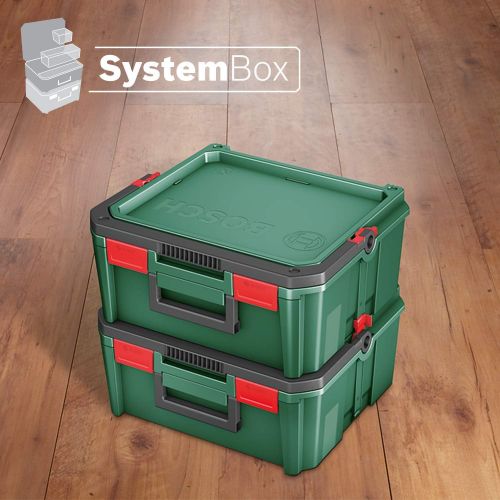  Bosch Home and Garden 1600A01SR4 Power Tools, SystemBox Size M, Compatible with Bosch Accessory Box Small and Medium, in Sleeve, Green, M