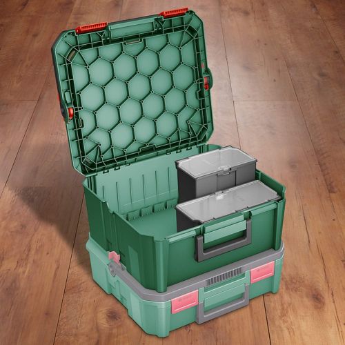  Bosch Home and Garden 1600A01SR4 Power Tools, SystemBox Size M, Compatible with Bosch Accessory Box Small and Medium, in Sleeve, Green, M