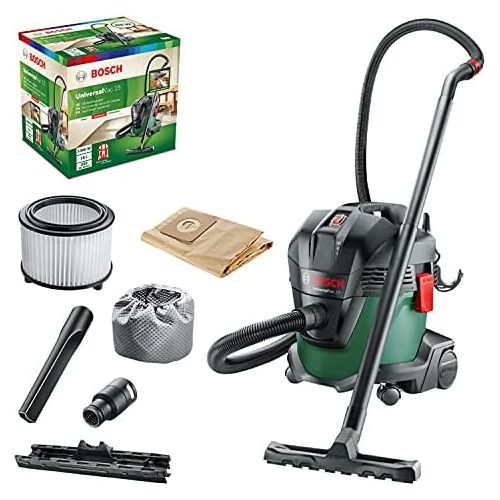  [아마존베스트]Bosch Home and Garden Bosch UniversalVac 15 Wet and Dry Vacuum Cleaner (1000 Watt, 15 litre Container Volume in Box)., Black, Green, 06033D1100