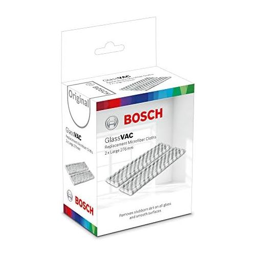  [아마존베스트]Bosch Home and Garden Bosch Large Replacement Microfibre Cloths (Window Vacuum Glass-VAC, for Glass and Smooth Surfaces, Pack of 2) F016800551
