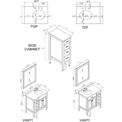  100 Bosconi SB-2LR2104WH3S Double Vanity