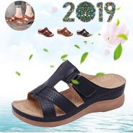 Boscoraggio Women Premium Orthopedic Open Toe Sandals Vintage Anti-Slip Breathable Comfy Slope Heel Corrector Bestwalk Sandal for Summer