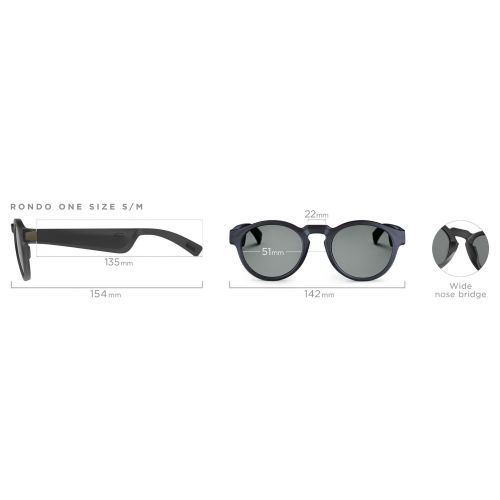 보스 Bose Frames Rondo Audio Sunglasses with Bluetooth Connectivity, Black