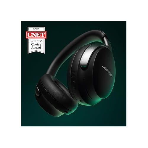 보스 Bose QuietComfort Ultra Wireless Noise Cancelling Headphones with Spatial Audio, Over-the-Ear Headphones with Mic, Up to 24 Hours of Battery Life, Black