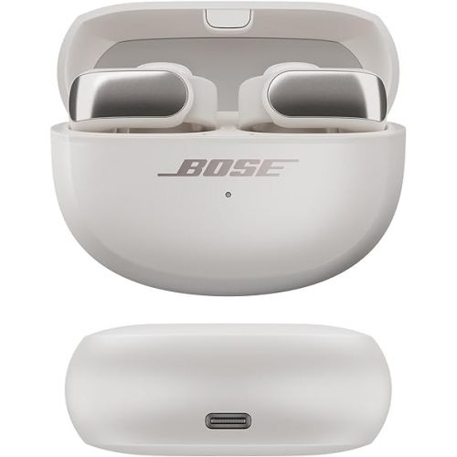 보스 NEW Bose Ultra Open Earbuds with OpenAudio Technology, Open Ear Wireless Earbuds, Up to 48 Hours of Battery Life, White Smoke