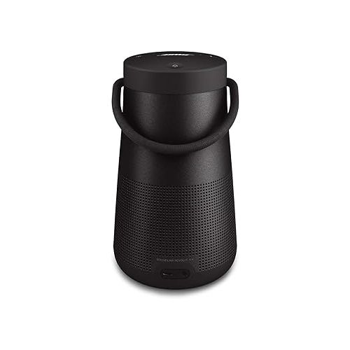 보스 Bose SoundLink Revolve+ (Series II) Bluetooth Speaker, Portable Speaker with Microphone, Wireless Water Resistant Travel Speaker with 360 Degree Sound, Long Lasting Battery and Handle, Black