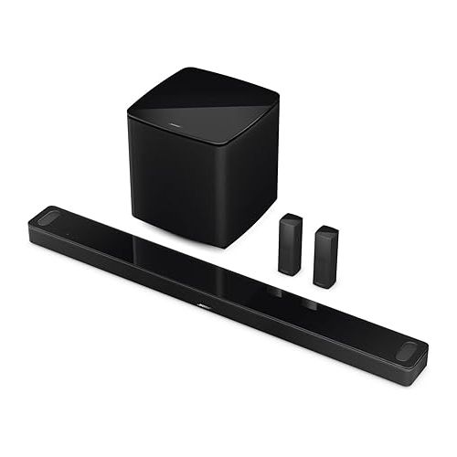 보스 Bose Smart Ultra Soundbar With Dolby Atmos Plus Alexa and Google Voice Control, Surround Sound System for TV, Black