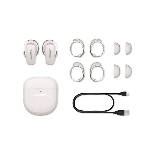 보스 Bose QuietComfort Earbuds II, Wireless, Bluetooth, World’s Best Noise Cancelling In-Ear Headphones with Personalized Noise Cancellation & Sound, Soapstone (Renewed)