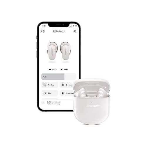 보스 Bose QuietComfort Earbuds II, Wireless, Bluetooth, World’s Best Noise Cancelling In-Ear Headphones with Personalized Noise Cancellation & Sound, Soapstone (Renewed)