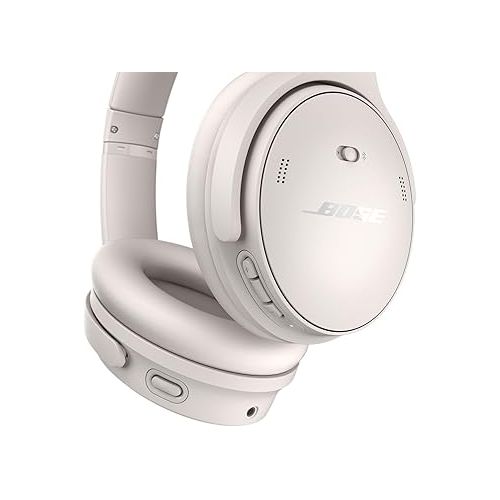 보스 Bose QuietComfort Wireless Noise Cancelling Headphones, Bluetooth Over Ear Headphones with Up to 24 Hours of Battery Life, White Smoke (Renewed)