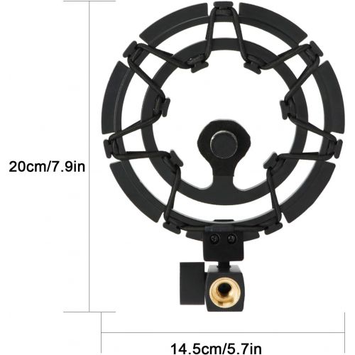 보스 Boseen Shock Mount Compatible With Blue Yeti, Blue Yeti Pro and Blue Snowball Microphones, Eliminates Noises and Vibration Black/Champagne