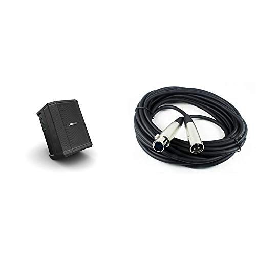 보스 Bose S1 Pro Portable Bluetooth Speaker System w/Battery ? Black & CBI MLC LowZ XLR Male to XLR Female Microphone Cable, 20 Feet
