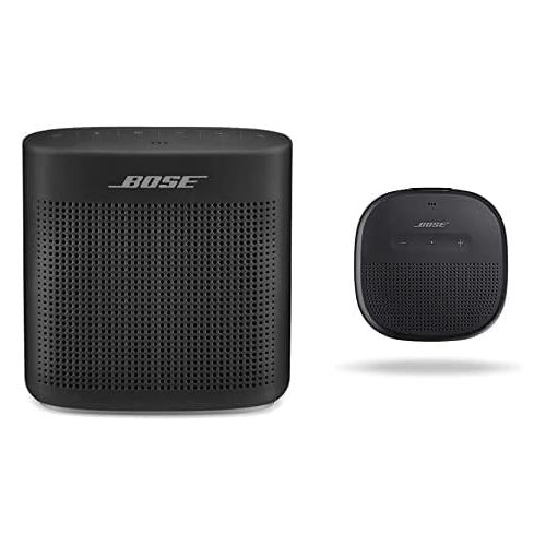 보스 Bose SoundLink Micro, Portable Outdoor Speaker, (Wireless Bluetooth Connectivity), Black & SoundLink Color Bluetooth Speaker II - Soft Black