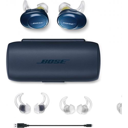 보스 Bose SoundSport Free, True Wireless Earbuds, (Sweatproof Bluetooth Headphones for Workouts and Sports), Midnight Blue / Citron