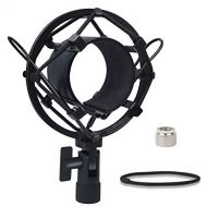 Boseen Universal Microphone Shock Mount, Mic Clip Holder Mount for Diameter 47mm-53mm Mic Anti Vibration Adjustable High Isolation Shock Mount