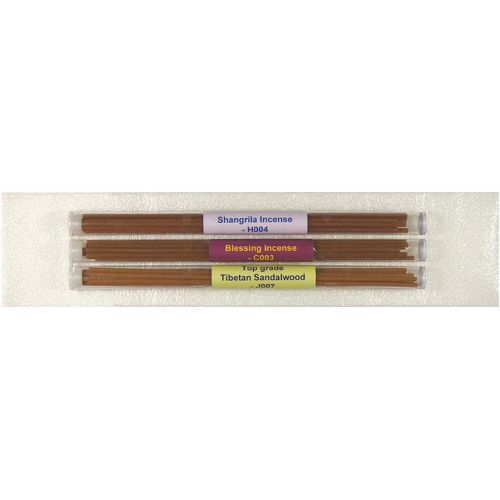 보스 인센스스틱 Bosen Incense 3 Tubes Tibetan Incense Pack#1 - [Shangrila Incense+Blessing Incense+Top Grade Tibetan Sandalwood] - 8 Stick Incense - 100% Natural -TItube101