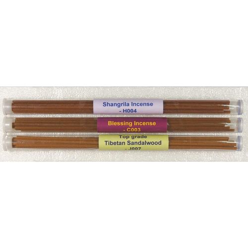 보스 인센스스틱 Bosen Incense 3 Tubes Tibetan Incense Pack#1 - [Shangrila Incense+Blessing Incense+Top Grade Tibetan Sandalwood] - 8 Stick Incense - 100% Natural -TItube101