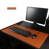 Boshiho Genuine Leather Desk Pad/Mat Blank Top Non-slip Waterproof Extra Large Extended Gaming Mouse Pad 28” x 15” (Orange)