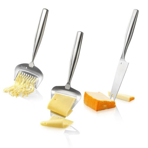  Boska Holland De Luxe Stainless Steel Cheese Grater, Cheese Slicer & Cheesy Knife - 3pc. Cheese Set