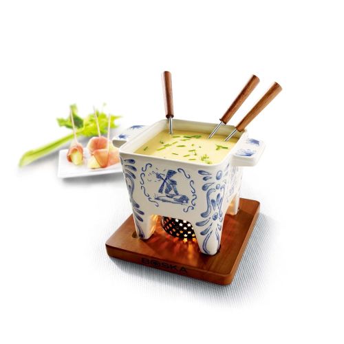  Boska Holland 853538 Boska Cheese Delft Blue Fondue Pot 400 ml White