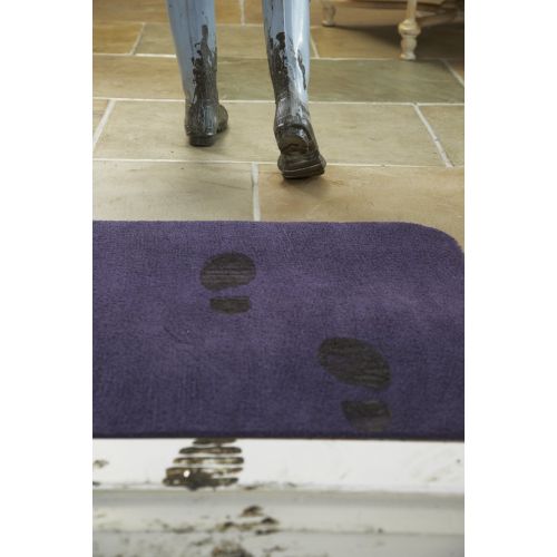  Bosmere Hug Rug Eco-Friendly Absorbent Dirt Trapping Indoor Washable Mat, 19.5 x 29.5, Plum