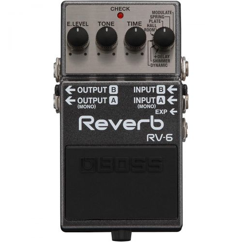 Boss},description:Combining high-end sound and wide-ranging versatility, the RV-6 takes pedal-based reverb to the next level. Reaching beyond the capabilities of previous generatio