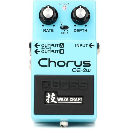  Boss CE-2W Waza Craft Chorus Pedal with 3 Patch Cables