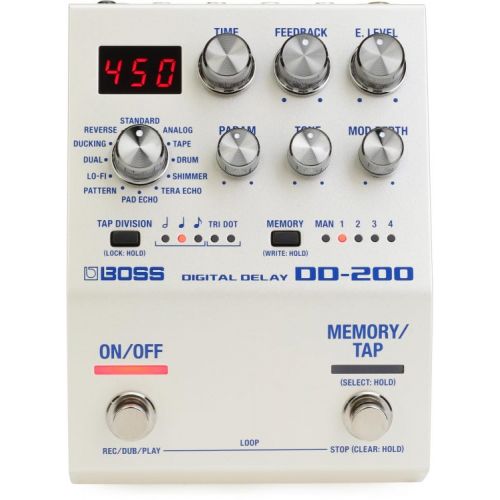  Boss DD-200 Digital Delay Pedal with 3 Patch Cables