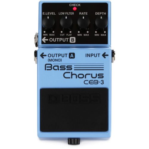  Boss CEB-3 Bass Chorus Pedal with 3 Patch Cables