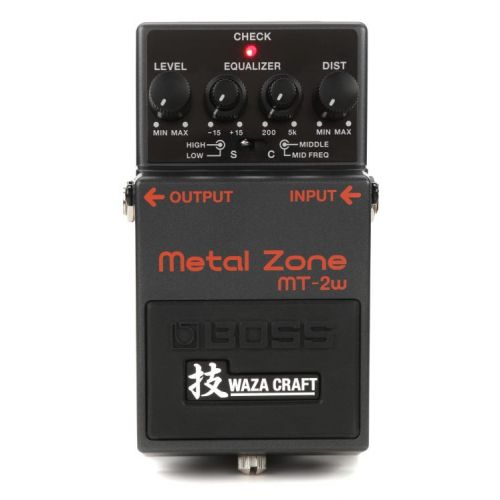  Boss MT-2W Waza Craft Metal Zone Distortion Pedal with Patch Cables