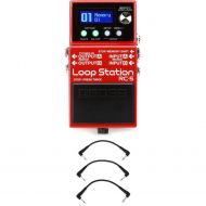 Boss RC-5 Loop Station Compact Phrase Recorder Pedal with 3 Patch Cables
