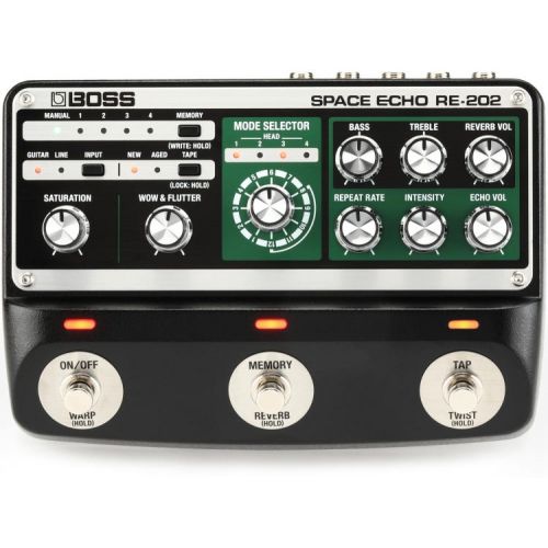  Boss RE-202 Space Echo Digital Delay Pedal with 3 Patch Cables