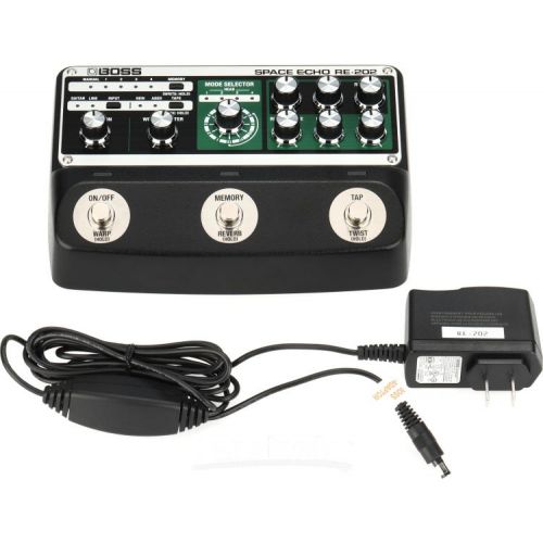  Boss RE-202 Space Echo Digital Delay Pedal with 3 Patch Cables