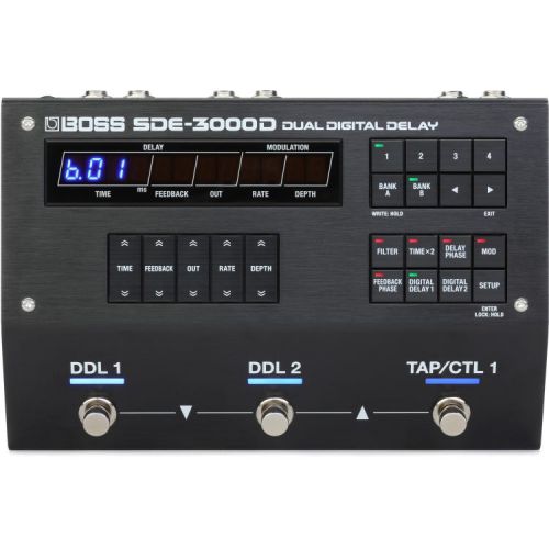  Boss SDE-3000D Dual Digital Delay Pedal and GA-FC Foot Controller Bundle