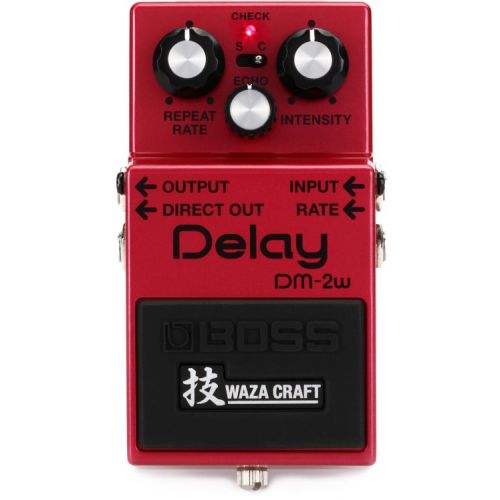  Boss DM-2W Waza Craft Delay Pedal with 3 Patch Cables