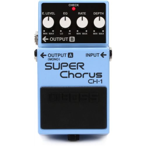  Boss CH-1 Stereo Super Chorus Pedal with 3 Patch Cables