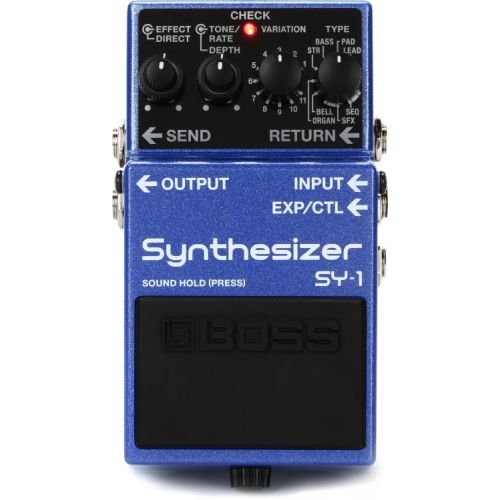  Boss SY-1 Guitar Synthesizer Pedal with 3 Patch Cables