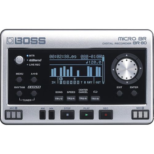  Boss Audio BOSSBR80 Micro Br Br-80 Ultimate New Portable Recording & Jam-along Tool For Guitarists & Other Musicians