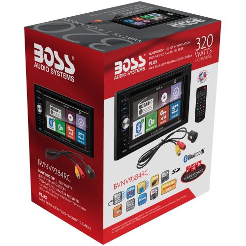  Boss Audio BVNV9384RC - Double-DIN, DVD Player 6.2 Touchscreen Navigation Bluetooth (Backup Camera Included)