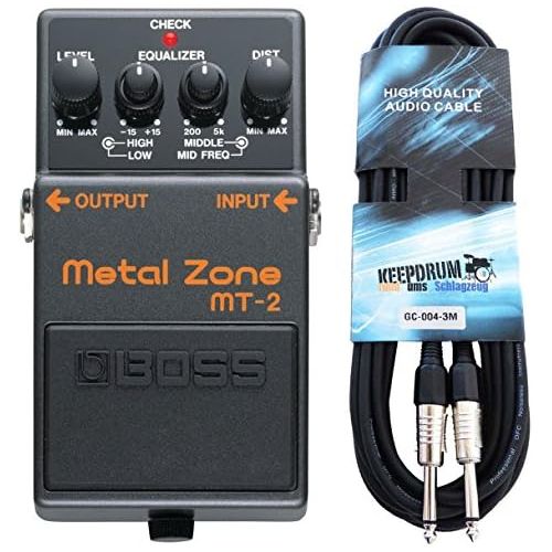  [아마존베스트]Boss Guitar Equipment Boss MT 2Metal Zone Distortion Pedal + Keepdrum Guitar Cable