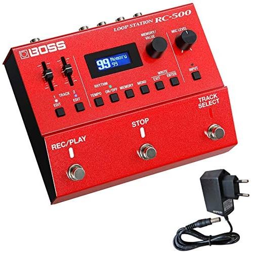  [아마존베스트]Boss Guitar Equipment Boss RC-500 2-track loop station looper effect pedal + keepdrum 9 V power supply