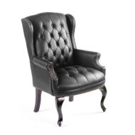 Boss Office Products B809-BK Wingback Traditional Guest Chair in Black
