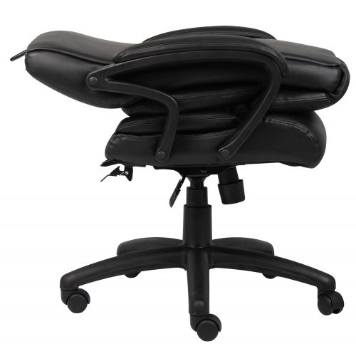  Boss Office Products B8701 High Back No Tools Required Top Grain Leather Chair in Black