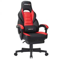 Bossin BOSSIN Racing Style Gaming Chair Computer Desk Chair with Footrest and Headrest, Ergonomic Design, Large Size High-Back E-Sports Chair, PU Leather Swivel Office Chair (Red)