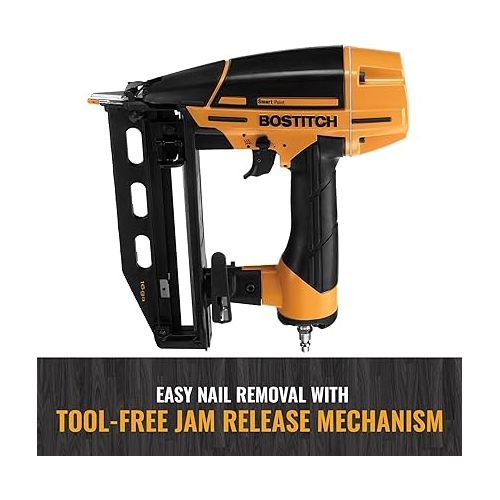  BOSTITCH Finish Nailer Kit, 16GA, Smart Point, Pneumatic (BTFP71917)