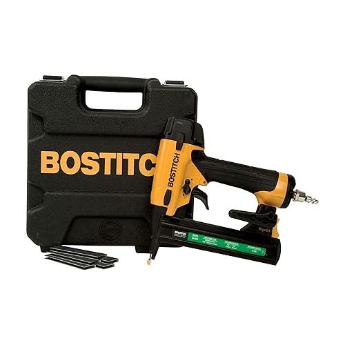  BOSTITCH Finish Nailer Kit, 16GA, Smart Point, Pneumatic with Crown Stapler, Narrow, 18GA (BTFP71917 & SX1838K)