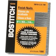 BOSTITCH Finish Nails, Bright, 2-1/2-Inch, 16GA, 1000-Pack (SB16-2.5-1M)